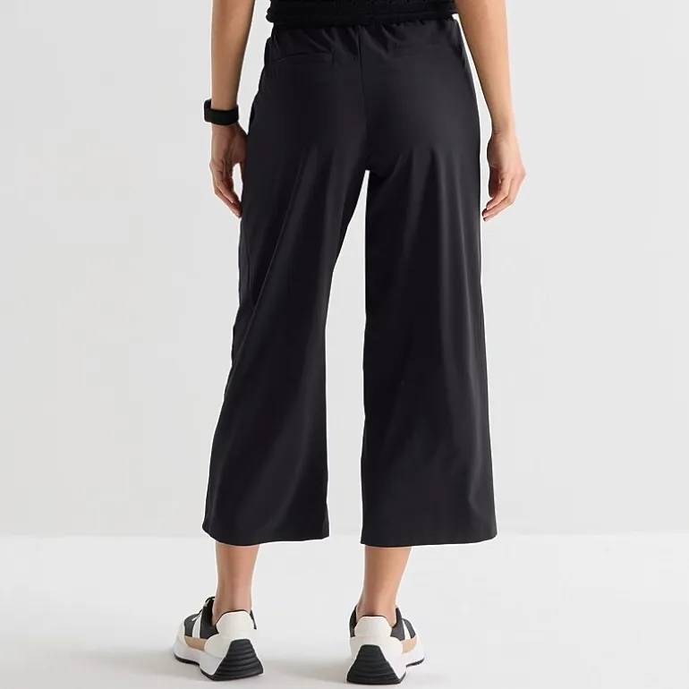 Stylus Womens Wide Leg Mid Rise Cropped Pant