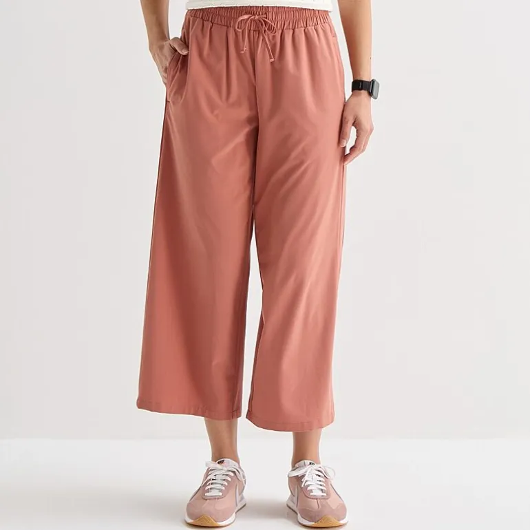 Stylus Womens Wide Leg Mid Rise Cropped Pant