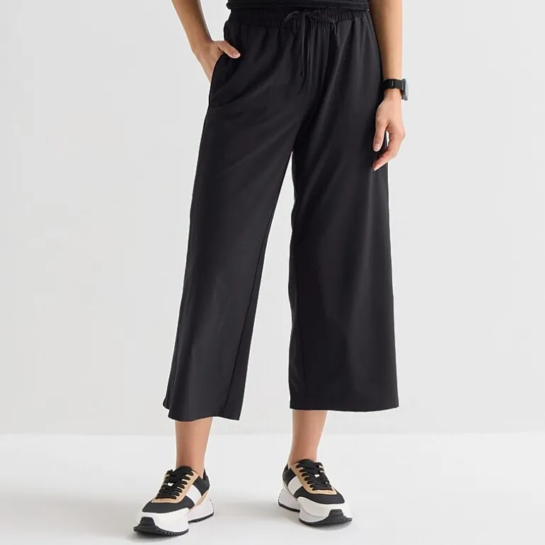 Stylus Womens Wide Leg Mid Rise Cropped Pant