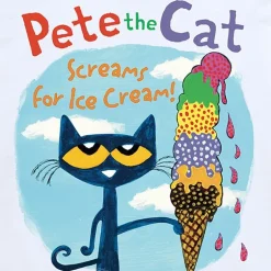 Summer Ice Cream Little & Big Kid Boys Crew Neck Short Sleeve Regular Fit Pete the Cat Graphic T-Shirt