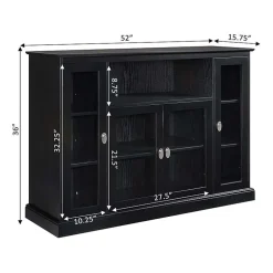 Summit Highboy TV Stand with Storage Cabinets and Shelves