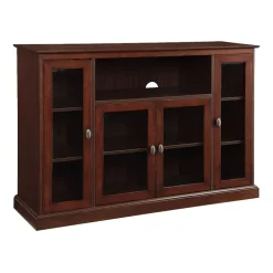 Summit Highboy TV Stand with Storage Cabinets and Shelves
