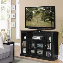 Summit Highboy TV Stand with Storage Cabinets and Shelves