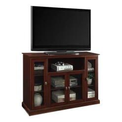 Summit Highboy TV Stand with Storage Cabinets and Shelves