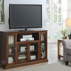 Summit Highboy TV Stand with Storage Cabinets and Shelves