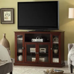 Summit Highboy TV Stand with Storage Cabinets and Shelves
