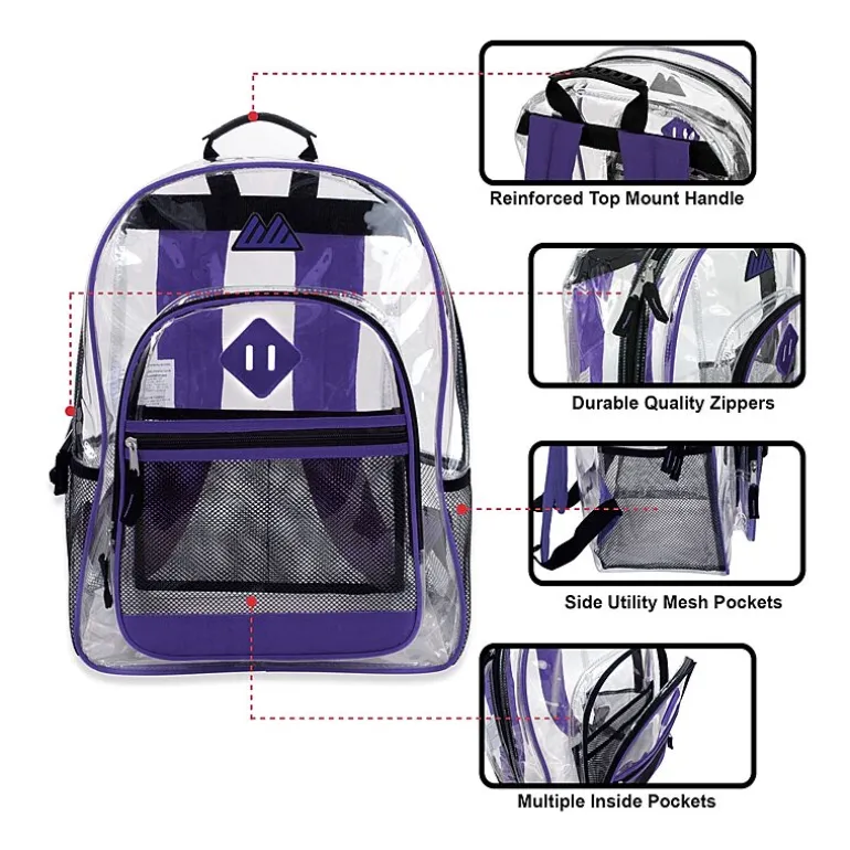 Summit Ridge Delux Clear Backpack With Mesh