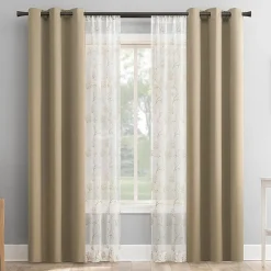 Sun Zero Arbor Embroidered Grommet Top Blackout Set of 4 Curtain Panel