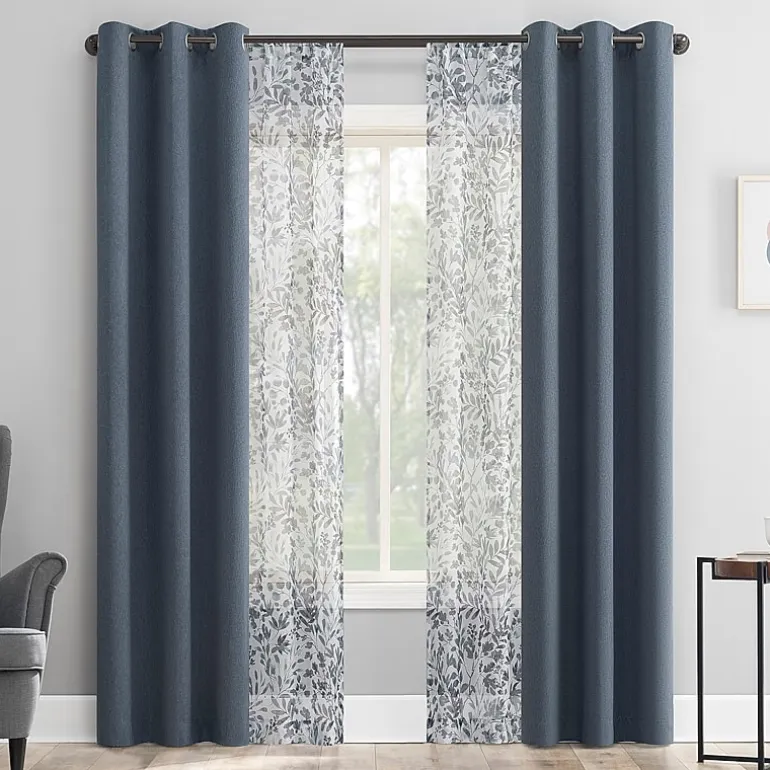 Sun Zero Arbor Print Grommet Top Blackout Set of 4 Curtain Panel