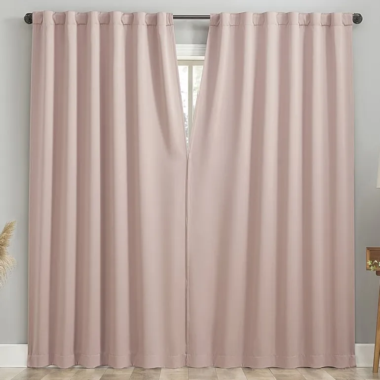 Sun Zero Aria Magnetic Closure Back Tab 100% Blackout Set of 2 Curtain Panel