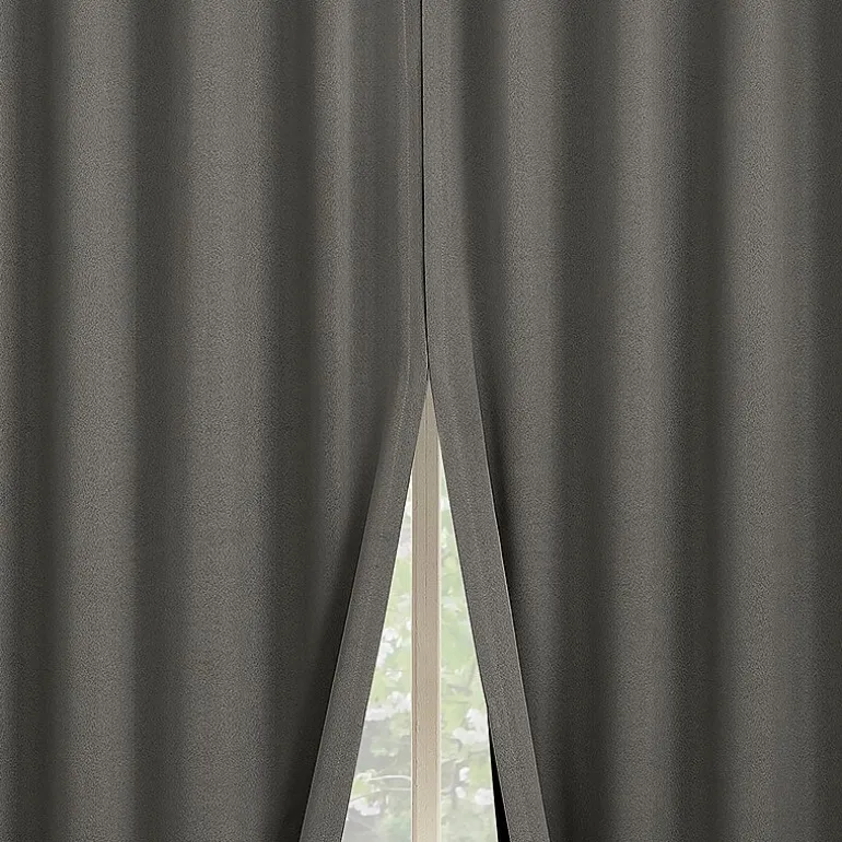 Sun Zero Aria Magnetic Closure Back Tab 100% Blackout Set of 2 Curtain Panel