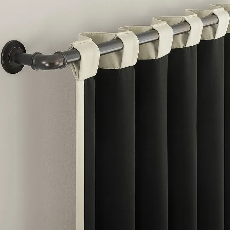 Sun Zero Aria Magnetic Closure Back Tab 100% Blackout Set of 2 Curtain Panel