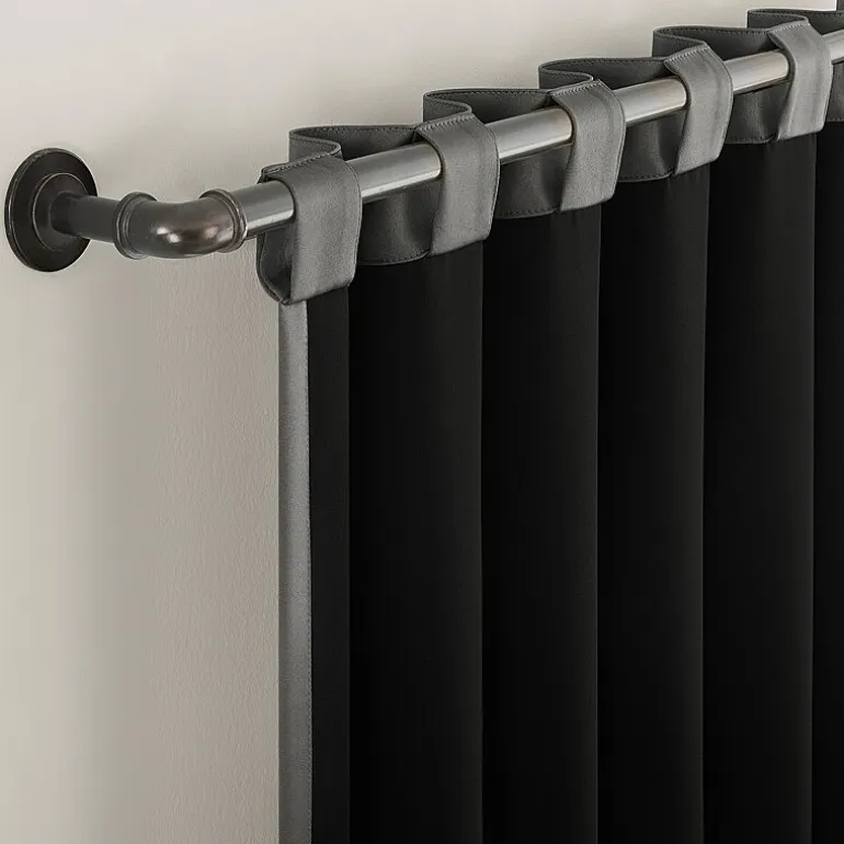 Sun Zero Aria Magnetic Closure Back Tab 100% Blackout Set of 2 Curtain Panel