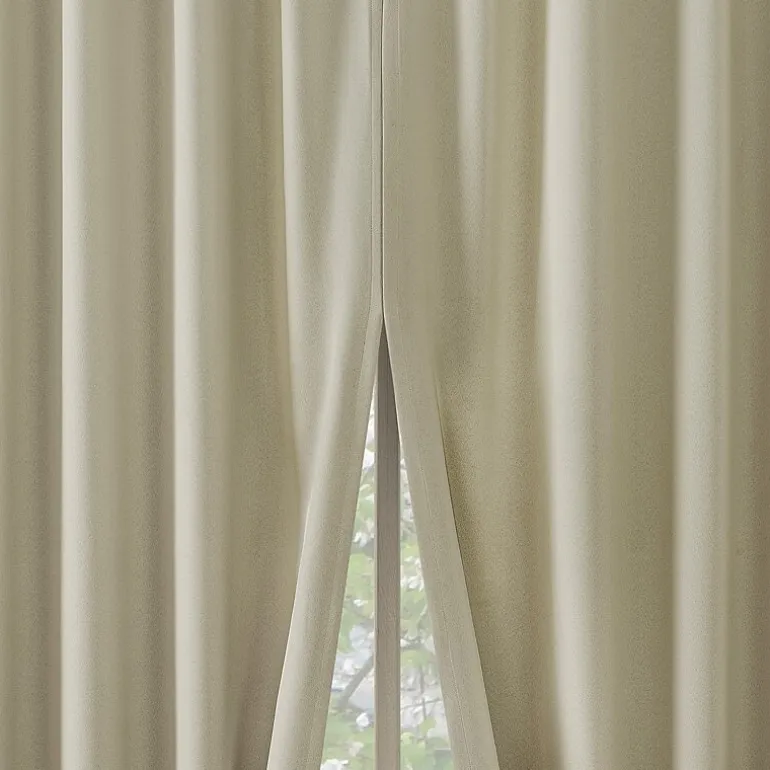 Sun Zero Aria Magnetic Closure Back Tab 100% Blackout Set of 2 Curtain Panel