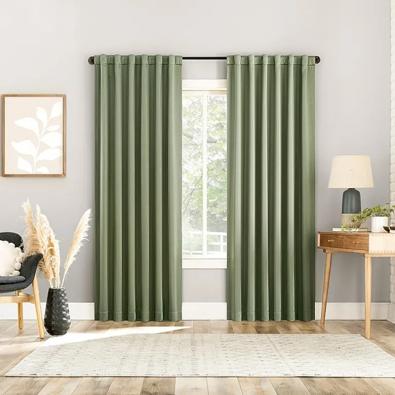 Sun Zero Aria Magnetic Closure Back Tab 100% Blackout Set of 2 Curtain Panel