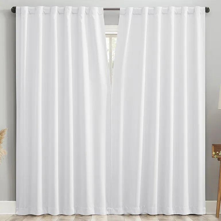Sun Zero Aria Magnetic Closure Back Tab 100% Blackout Set of 2 Curtain Panel