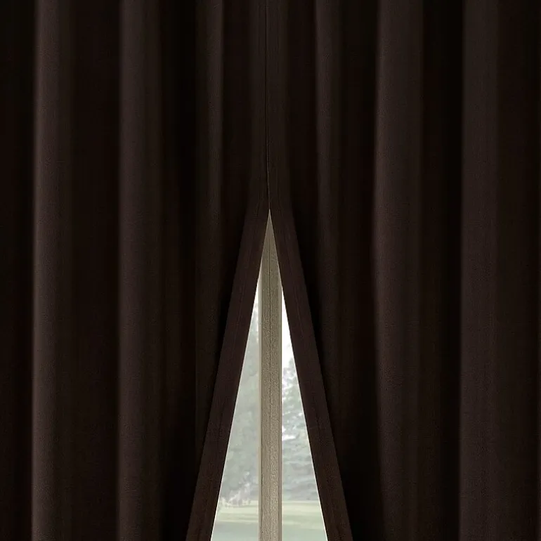 Sun Zero Aria Magnetic Closure Back Tab 100% Blackout Set of 2 Curtain Panel