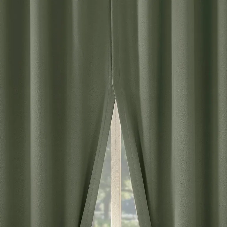 Sun Zero Aria Magnetic Closure Back Tab 100% Blackout Set of 2 Curtain Panel