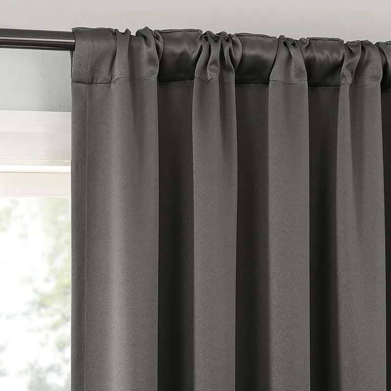 Sun Zero Aria Magnetic Closure Back Tab 100% Blackout Set of 2 Curtain Panel