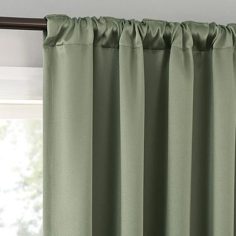 Sun Zero Aria Magnetic Closure Back Tab 100% Blackout Set of 2 Curtain Panel