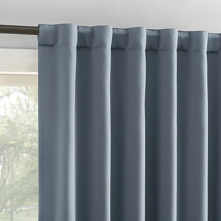 Sun Zero Aria Magnetic Closure Back Tab 100% Blackout Set of 2 Curtain Panel