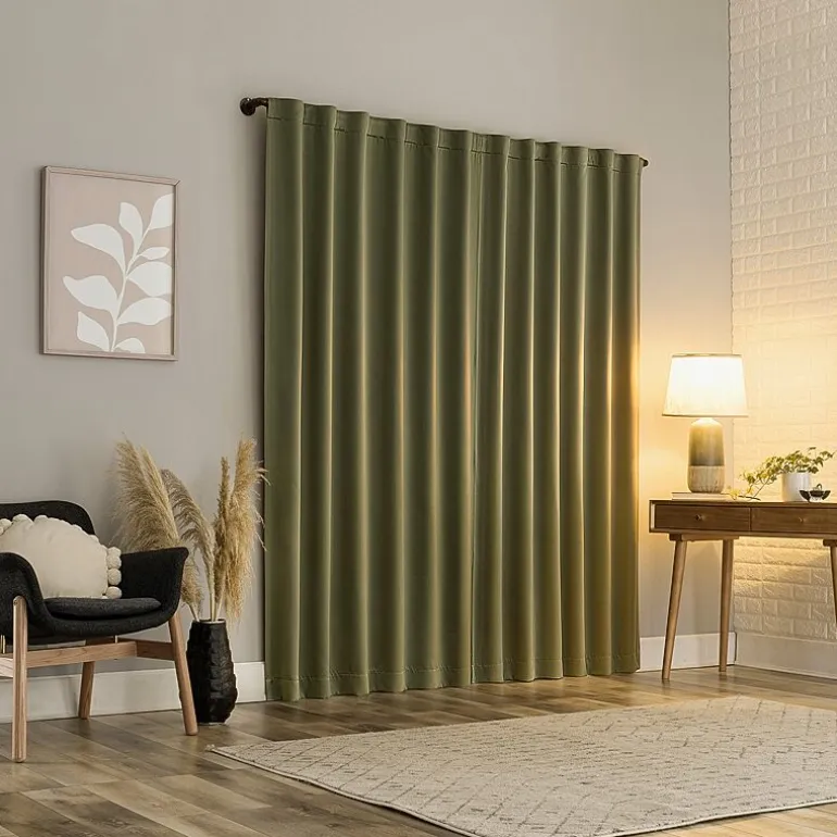 Sun Zero Aria Magnetic Closure Back Tab 100% Blackout Set of 2 Curtain Panel