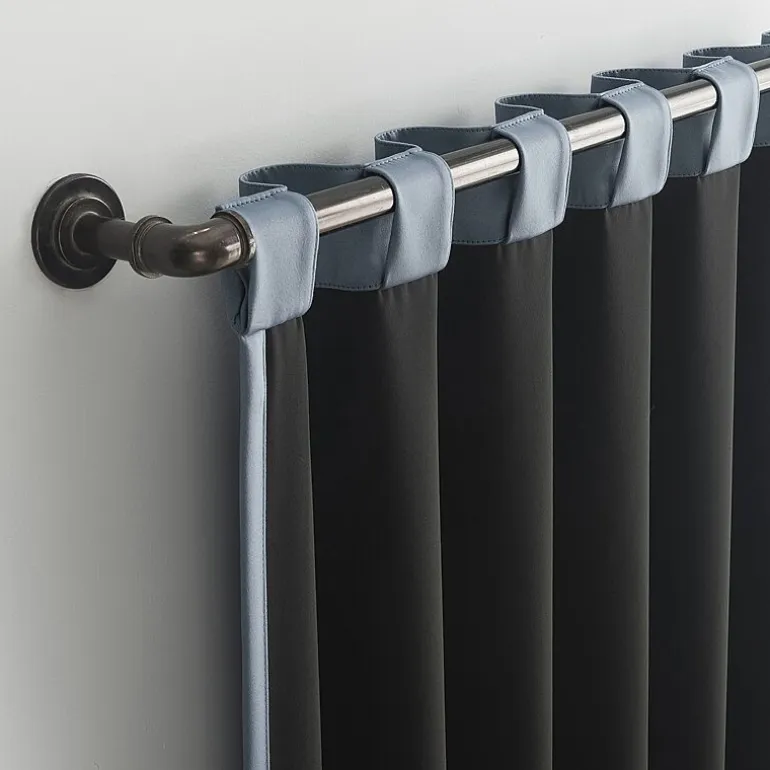 Sun Zero Aria Magnetic Closure Back Tab 100% Blackout Set of 2 Curtain Panel