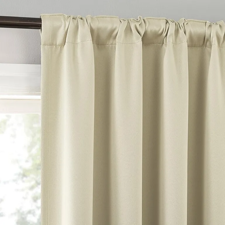 Sun Zero Aria Magnetic Closure Back Tab 100% Blackout Set of 2 Curtain Panel