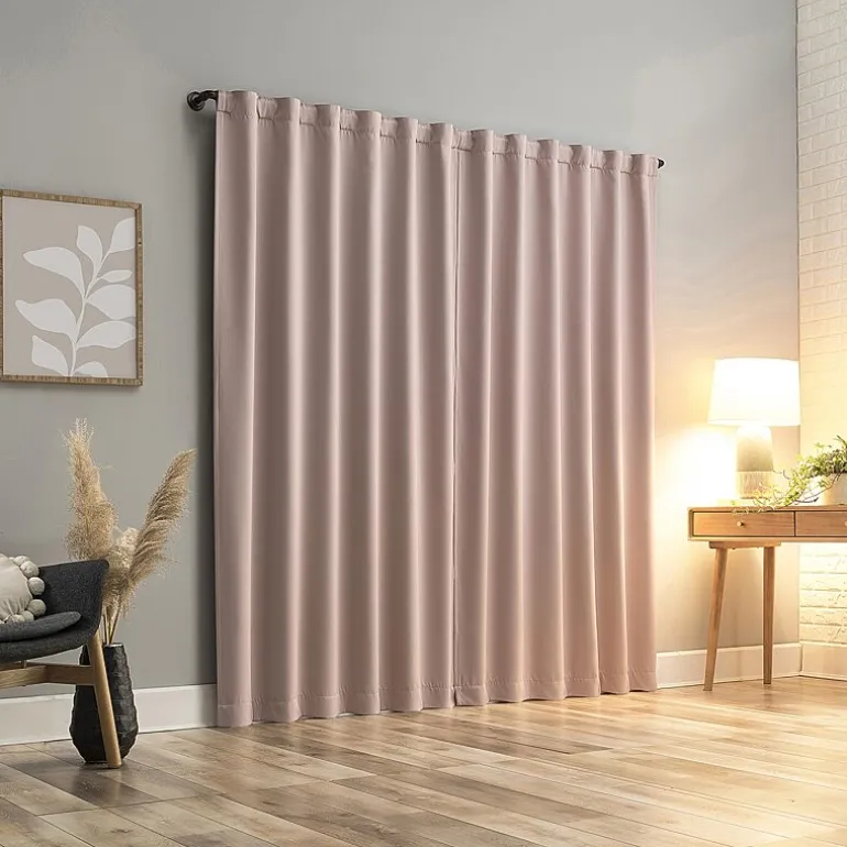 Sun Zero Aria Magnetic Closure Back Tab 100% Blackout Set of 2 Curtain Panel