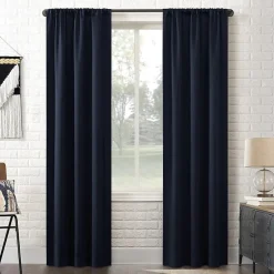 Sun Zero Bergen Rod Pocket 100% Blackout Single Curtain Panel