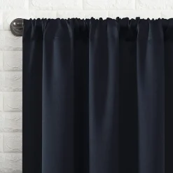 Sun Zero Bergen Rod Pocket 100% Blackout Single Curtain Panel