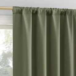 Sun Zero Bergen Rod Pocket 100% Blackout Single Curtain Panel