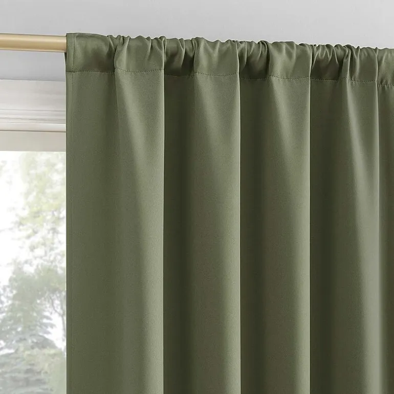 Sun Zero Bergen Rod Pocket 100% Blackout Single Curtain Panel