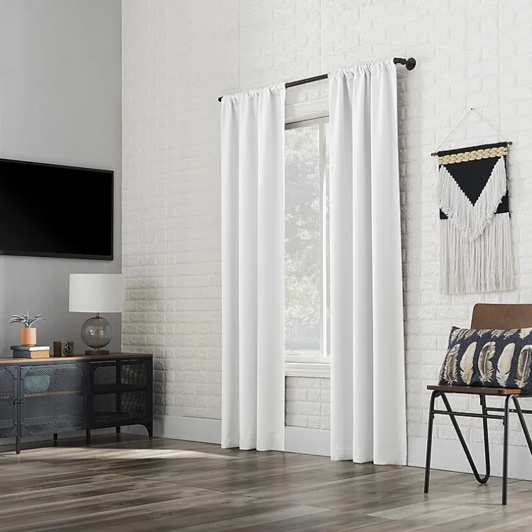Sun Zero Bergen Rod Pocket 100% Blackout Single Curtain Panel