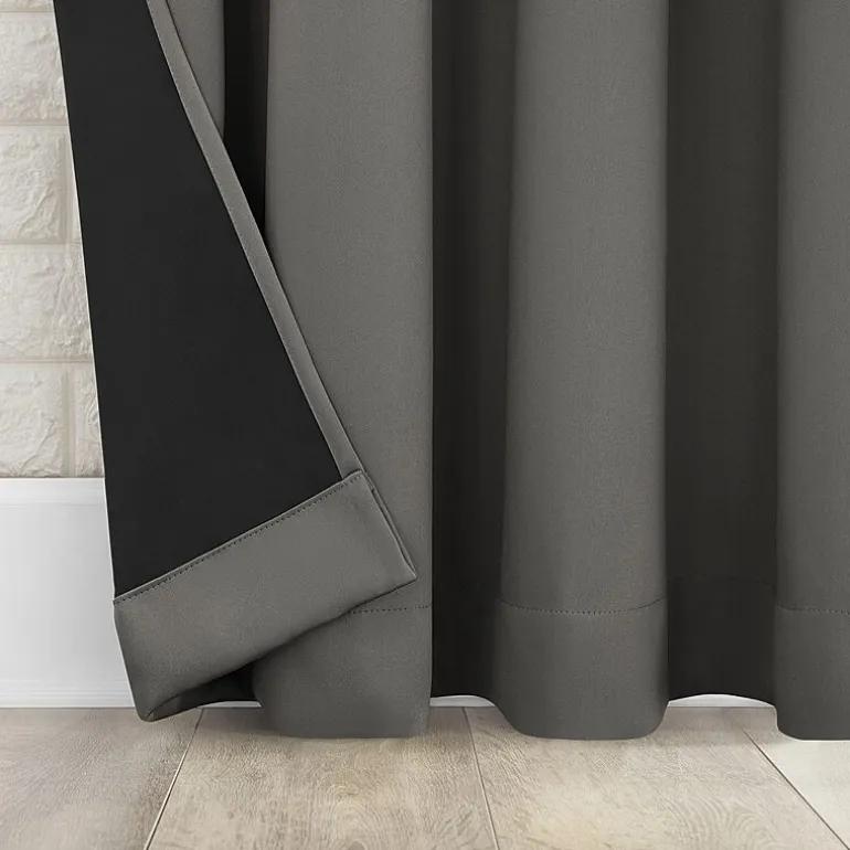Sun Zero Bergen Rod Pocket 100% Blackout Single Curtain Panel