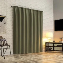 Sun Zero Bergen Rod Pocket 100% Blackout Single Curtain Panel