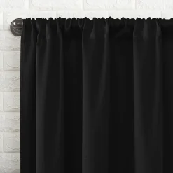 Sun Zero Bergen Rod Pocket 100% Blackout Single Curtain Panel