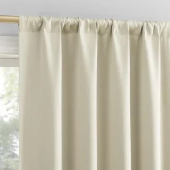 Sun Zero Bergen Rod Pocket 100% Blackout Single Curtain Panel