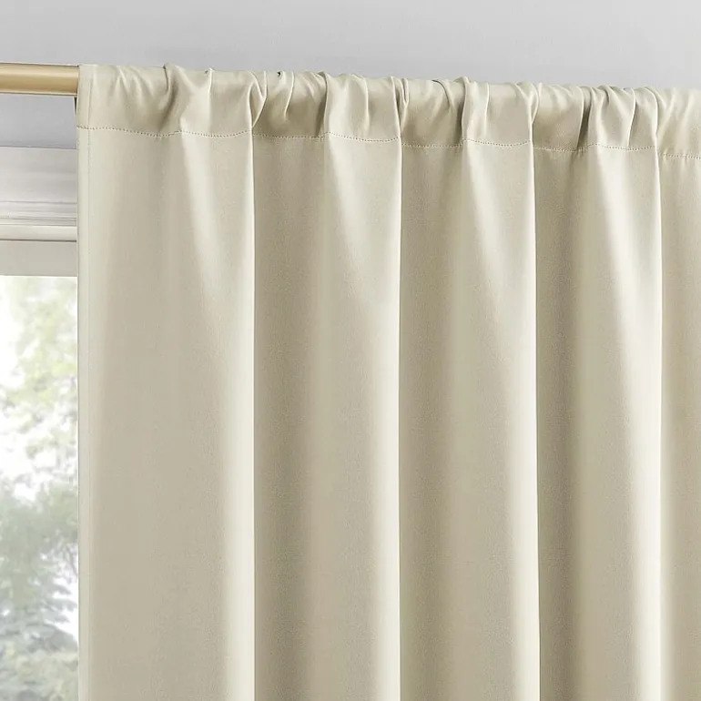 Sun Zero Bergen Rod Pocket 100% Blackout Single Curtain Panel