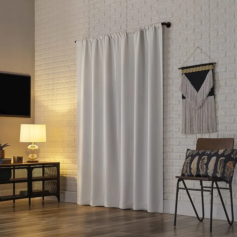 Sun Zero Bergen Rod Pocket 100% Blackout Single Curtain Panel