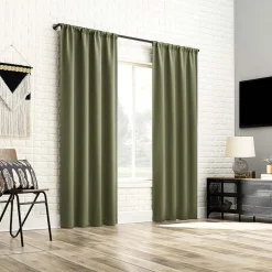 Sun Zero Bergen Rod Pocket 100% Blackout Single Curtain Panel