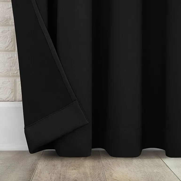 Sun Zero Bergen Rod Pocket 100% Blackout Single Curtain Panel