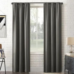 Sun Zero Bergen Rod Pocket 100% Blackout Single Curtain Panel