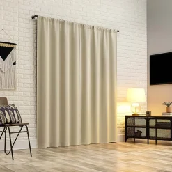 Sun Zero Bergen Rod Pocket 100% Blackout Single Curtain Panel
