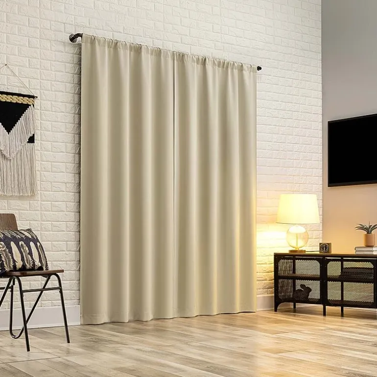 Sun Zero Bergen Rod Pocket 100% Blackout Single Curtain Panel
