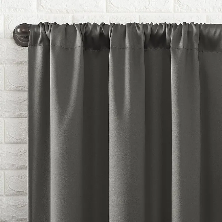 Sun Zero Bergen Rod Pocket 100% Blackout Single Curtain Panel
