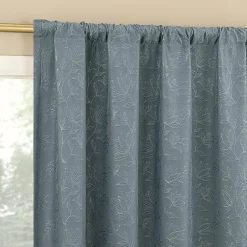 Sun Zero Bronte Floral Rod Pocket Light-Filtering Single Curtain Panel