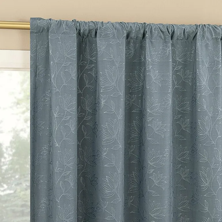 Sun Zero Bronte Floral Rod Pocket Light-Filtering Single Curtain Panel