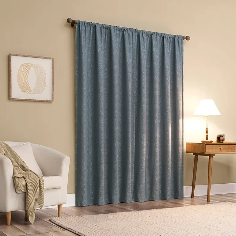 Sun Zero Bronte Floral Rod Pocket Light-Filtering Single Curtain Panel
