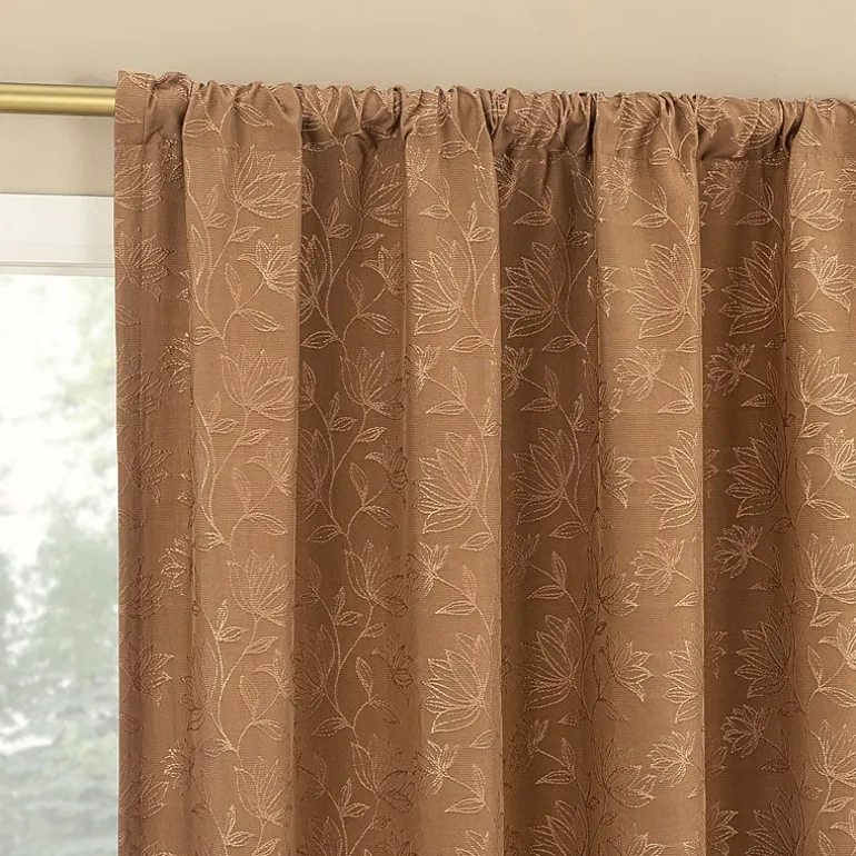 Sun Zero Bronte Floral Rod Pocket Light-Filtering Single Curtain Panel